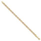 14K w/White and Rose Rhodium D/C Fancy Bracelet
